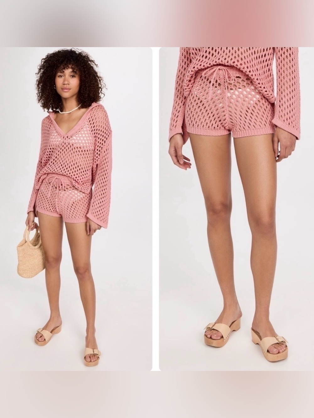 MISA Los Angeles Daisy Crochet Shorts, Size XL